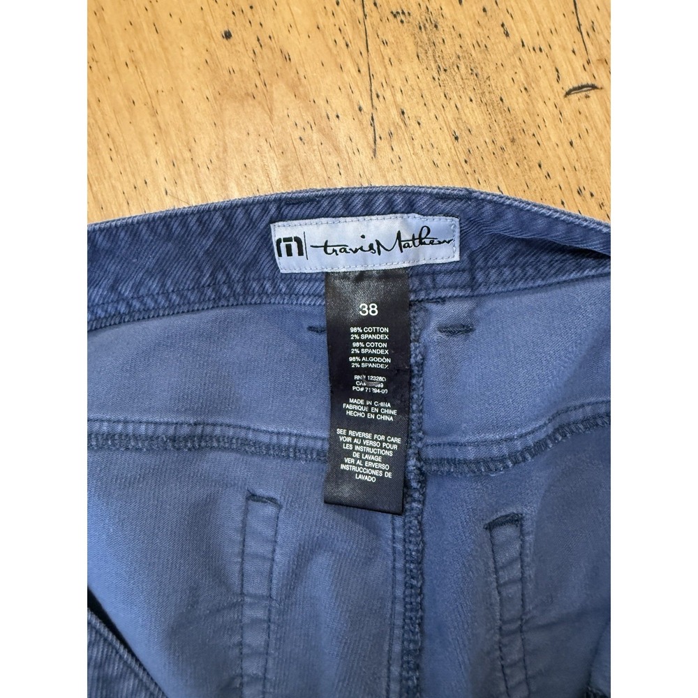 Travis Mathew 38x28 Blue Corduroy Straight Leg Cords Pants Golf Stretch - Picture 7 of 10